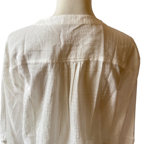 CARVE DESIGNS DYLAN TEXTURED SHIRT 100% ORGANIC COTTON ROLL TAB SLEEVES M - Picture 5 of 11